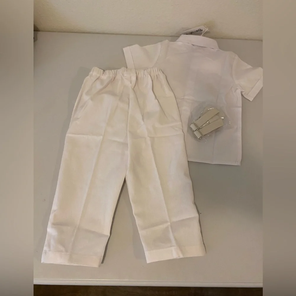 4 Pc.White Boys Baptism Outfit with Bow Tie Size 3-4 T - Picture 3 of 6